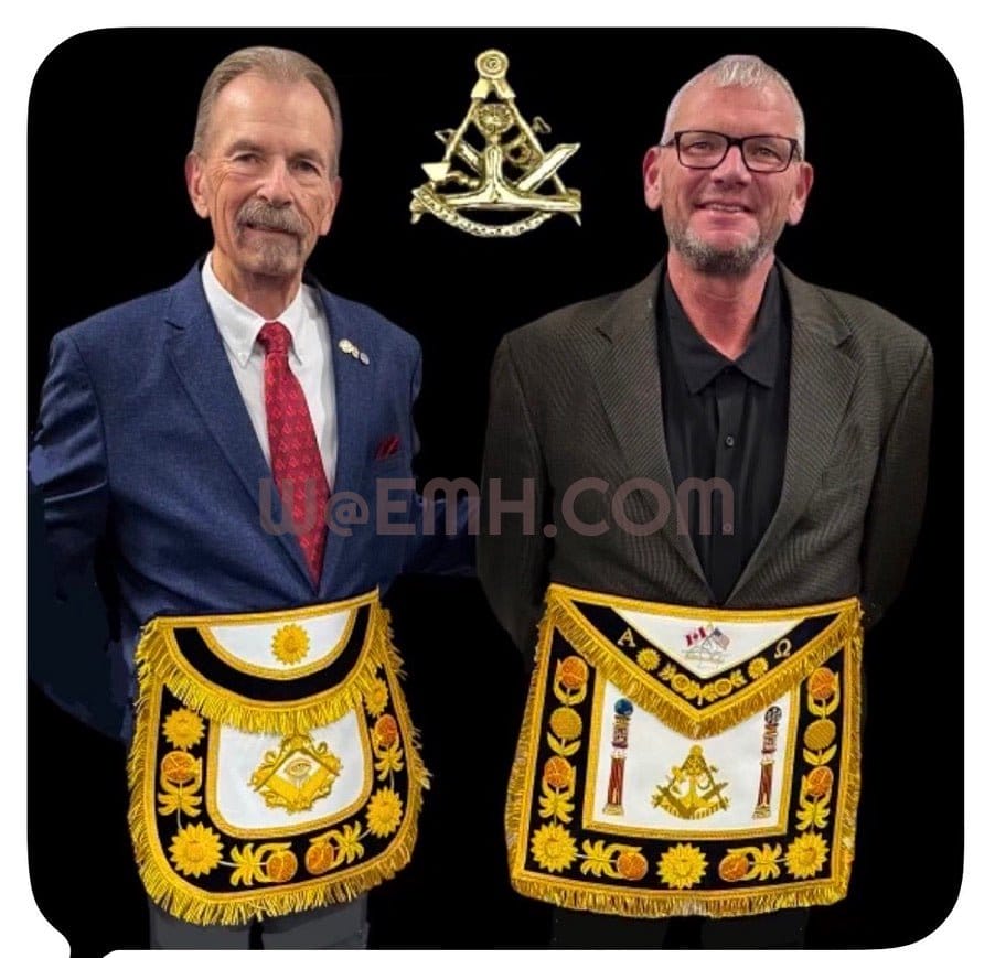 Custom Designed Bespoke Past Master Apron and Embroidered Carry Case