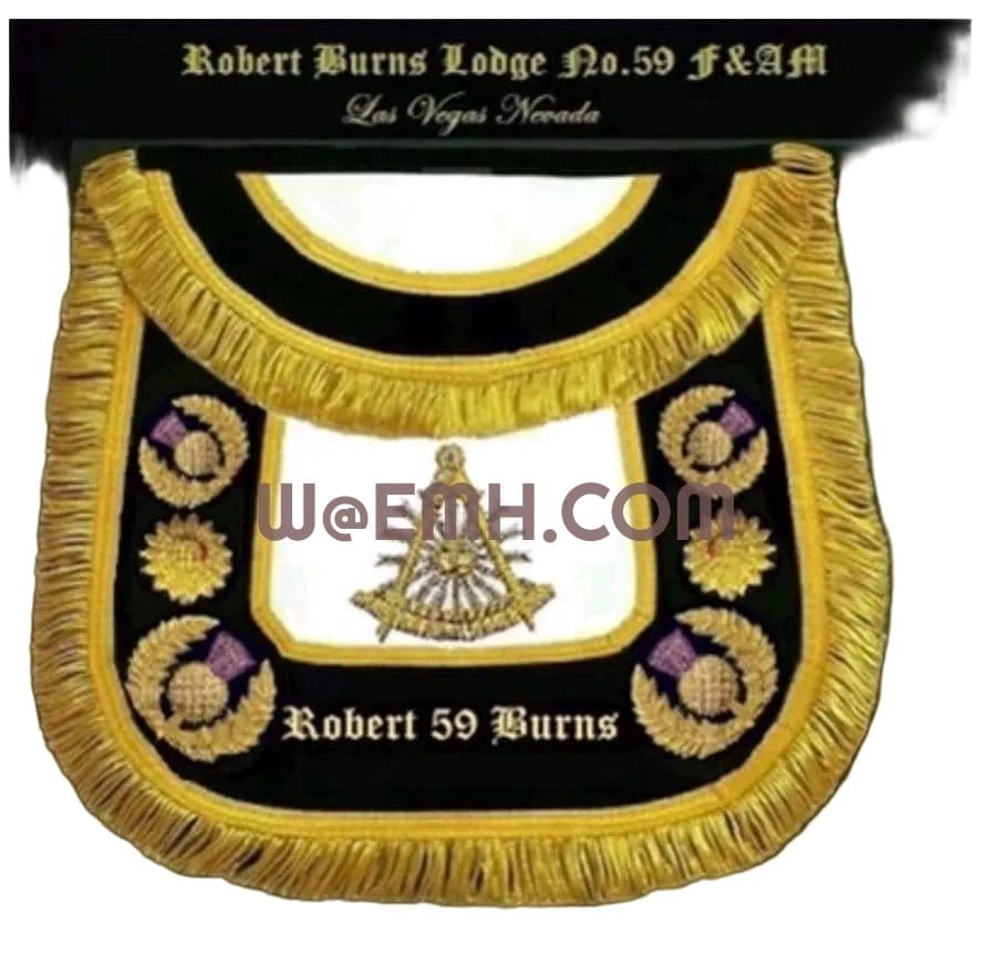 ’Pomegranate’ Past Master Apron, Grand Lodge Regalia - Masonic Apron