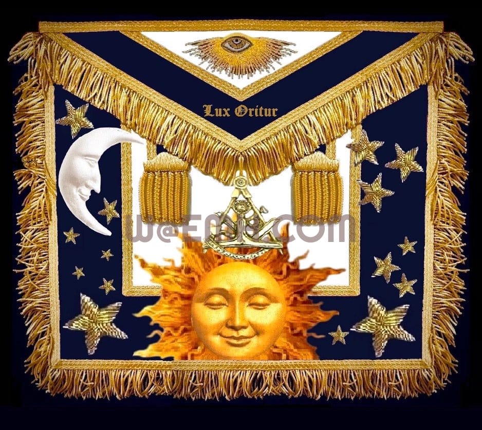 Custom Designed Bespoke Past Master Apron and Embroidered Carry Case
