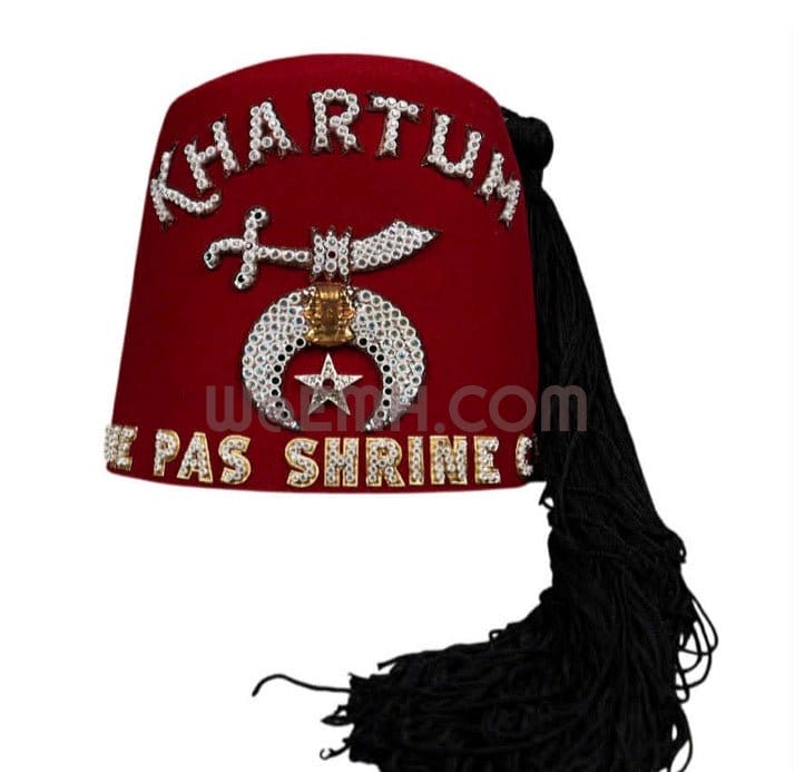Shriner Single Row Jeweled Fez