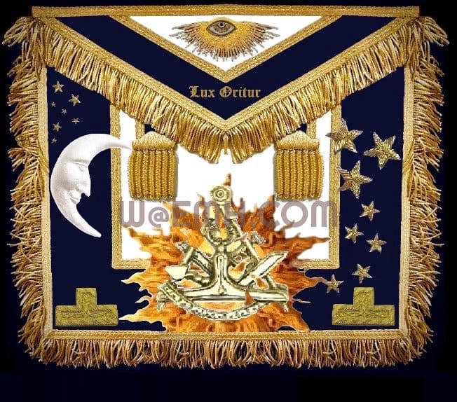 Custom Designed Bespoke Past Master Apron and Embroidered Carry Case