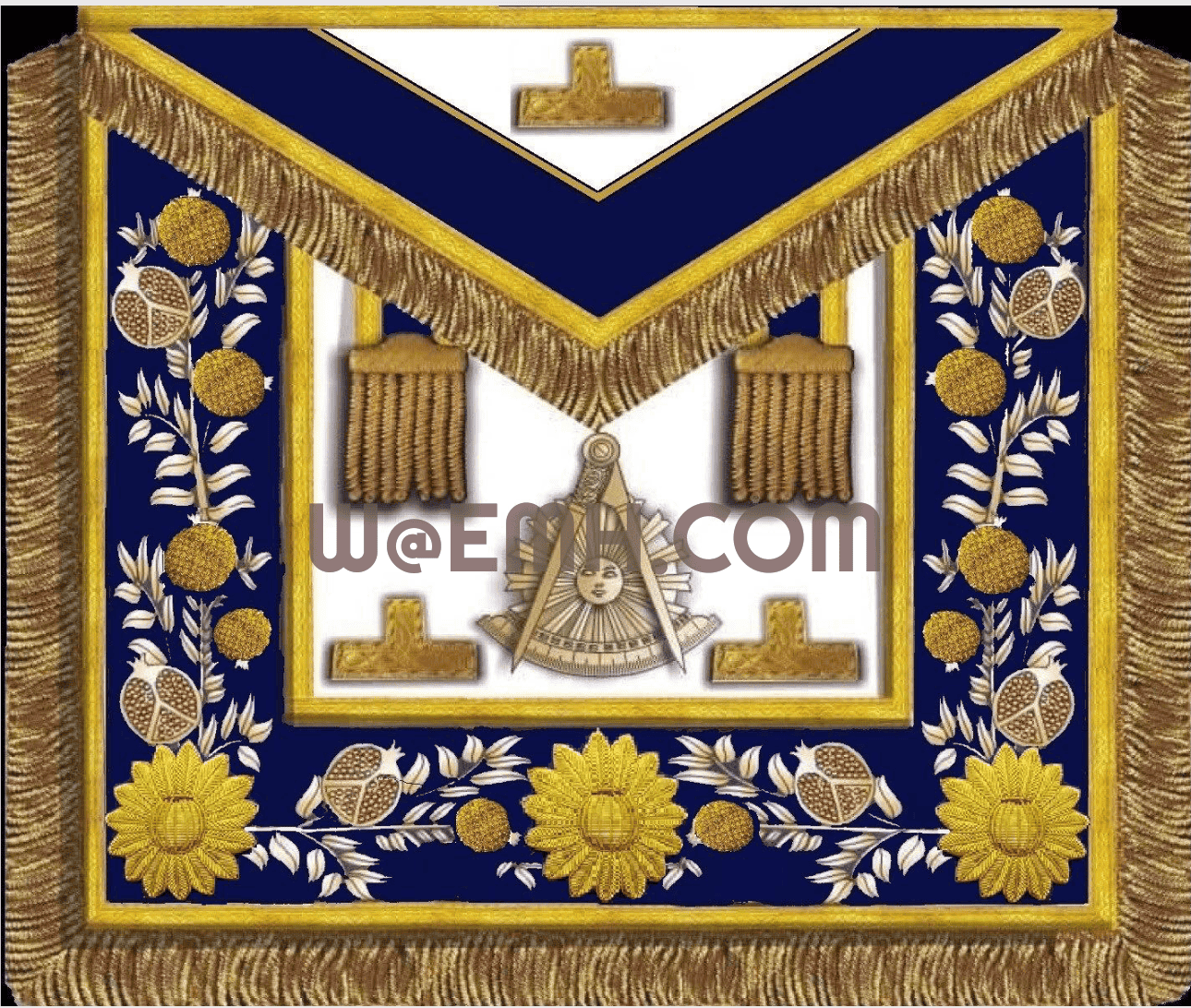 ’Pomegranate’ Past Master Apron, Grand Lodge Regalia - Masonic Apron