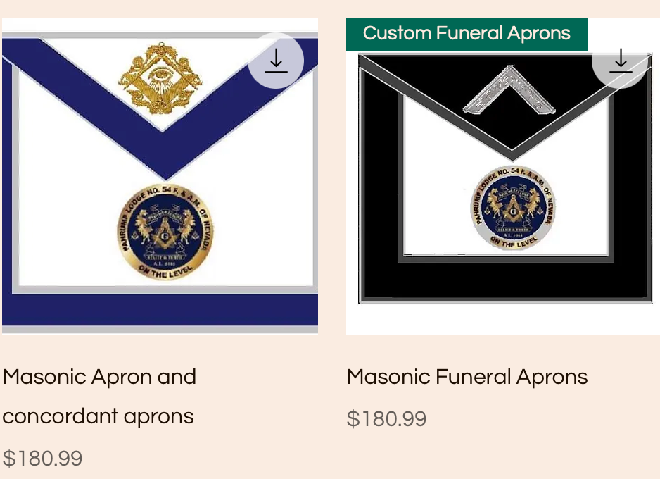 Lodge Officers Memorial Aprons - Masonic Funeral Regalia