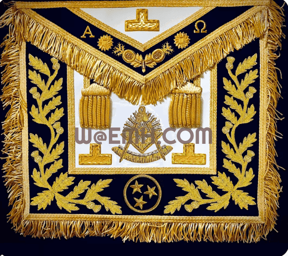 ’Pomegranate’ Past Master Apron, Grand Lodge Regalia - Masonic Apron