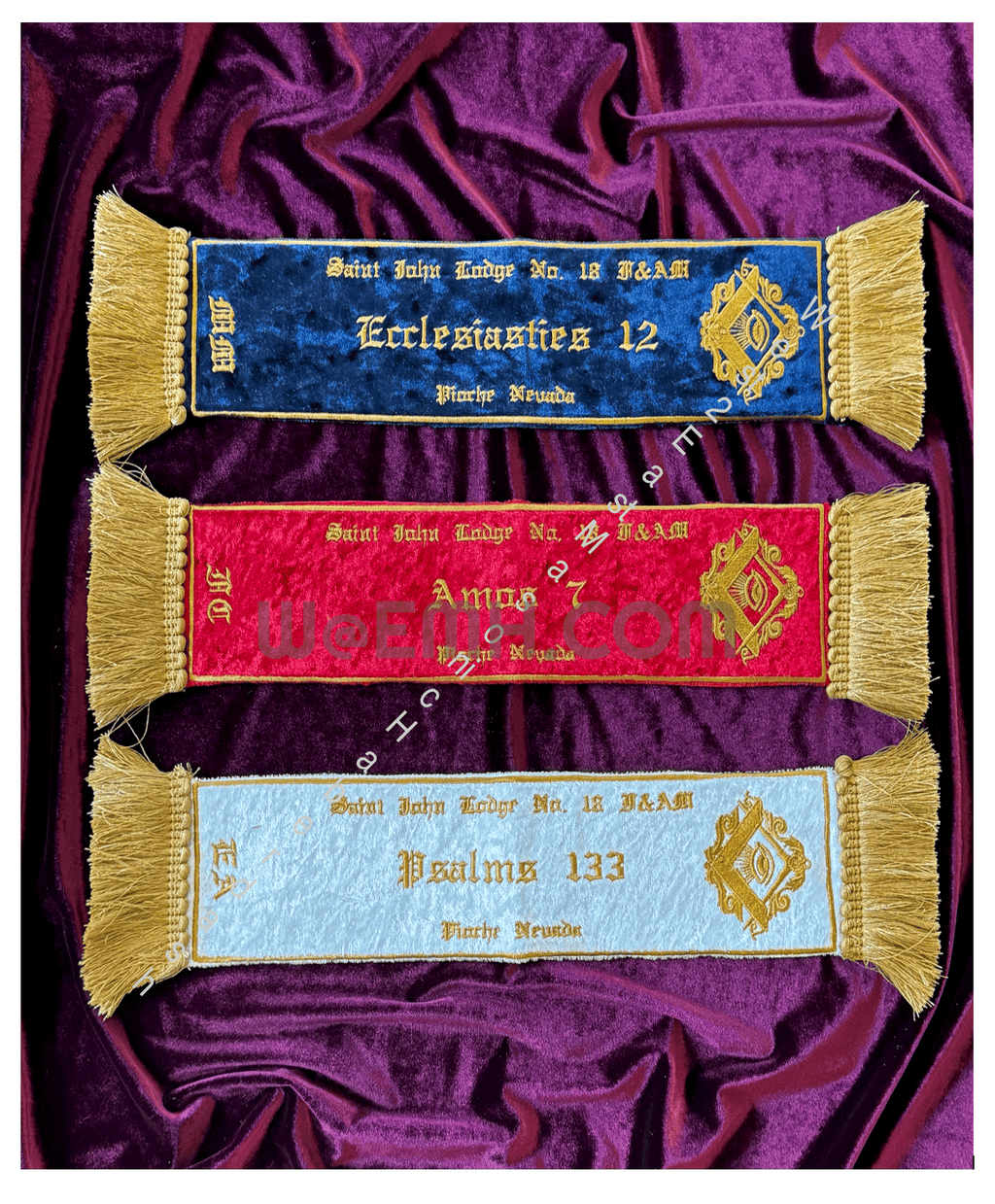 Masonic Altar Cloth and Bible Ribbons Set