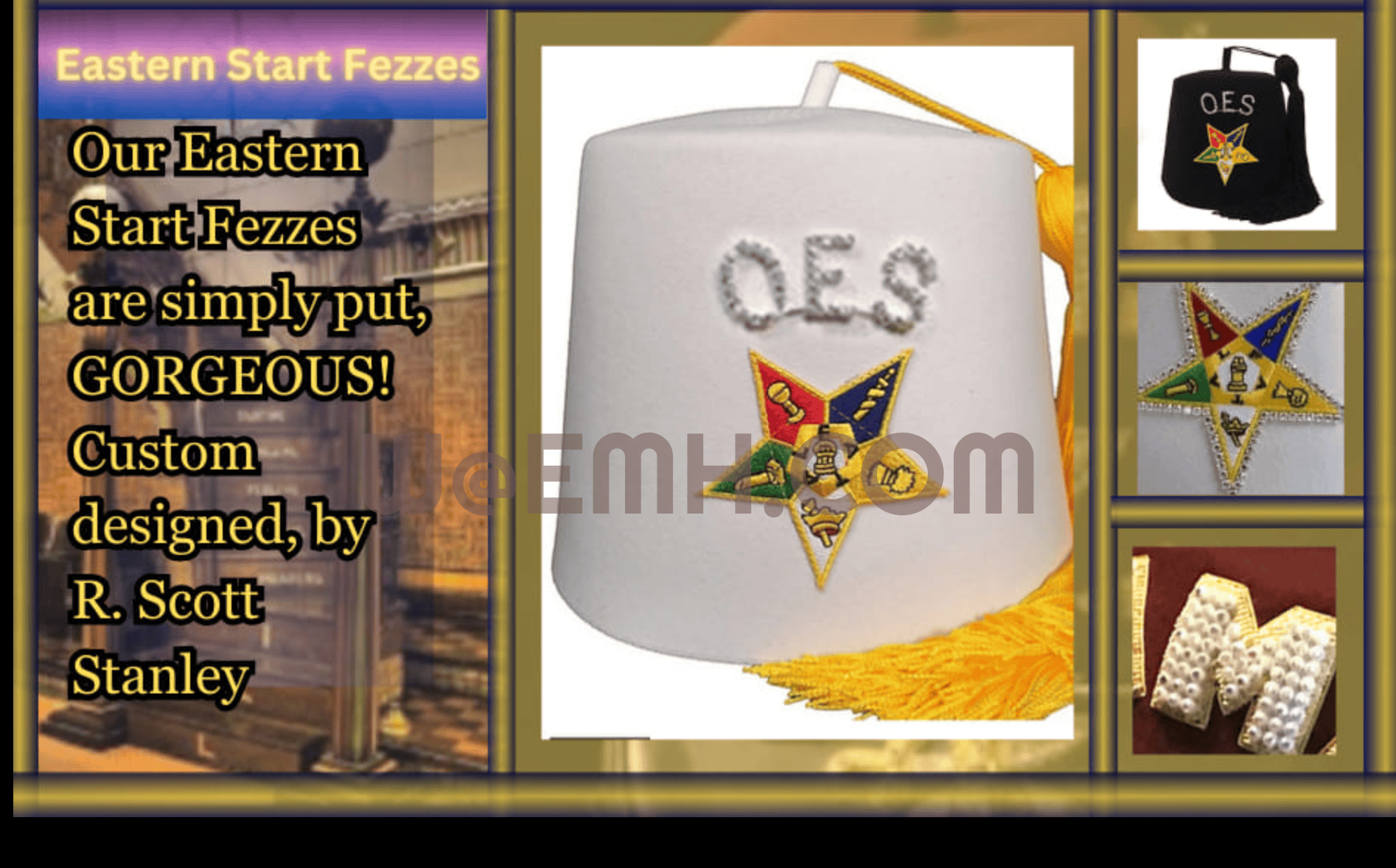 Bespoke OES Eastern Star Fez — Custom Embroidered Regalia