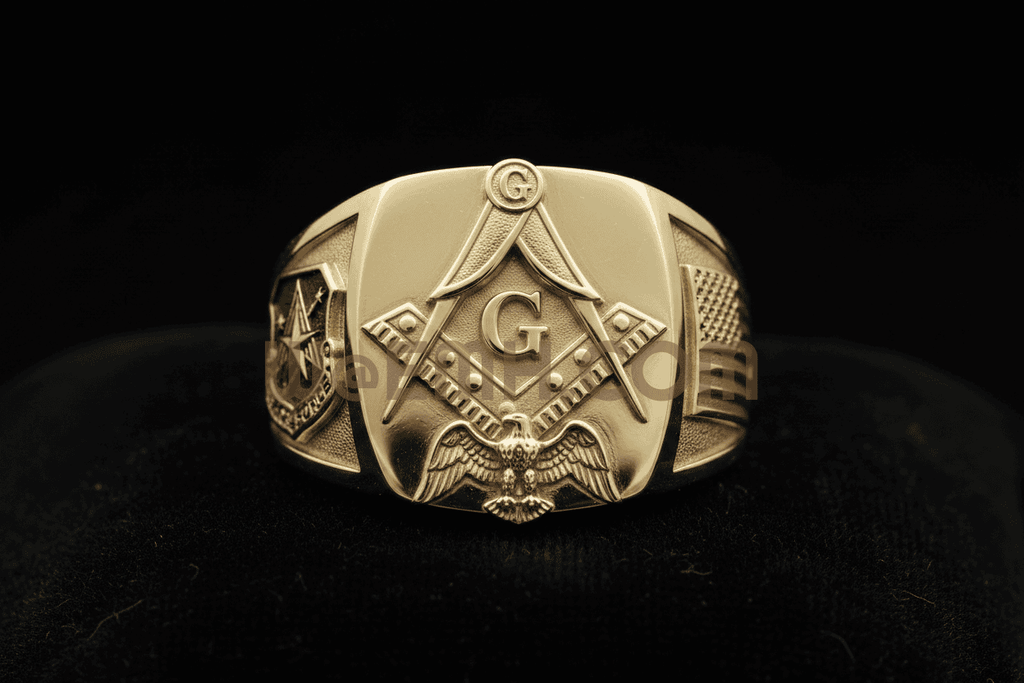 Americana Masonic Ring — US Space Force Edition in 10K Gold