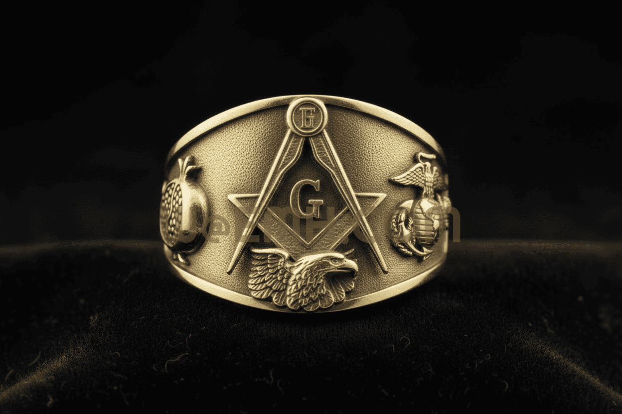 Americana Masonic Ring — USMC Edition in 10K Gold