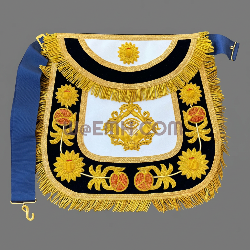 Bespoke Master Mason apron on medium gray