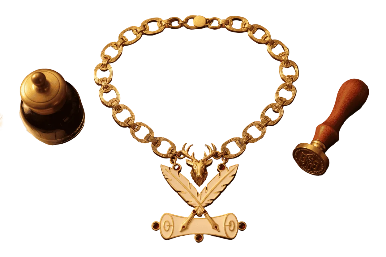 Elks Secretary Collar Desk Flat Lay