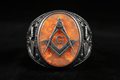 Latino Masonic Ring - Fire Opal .925 Silver