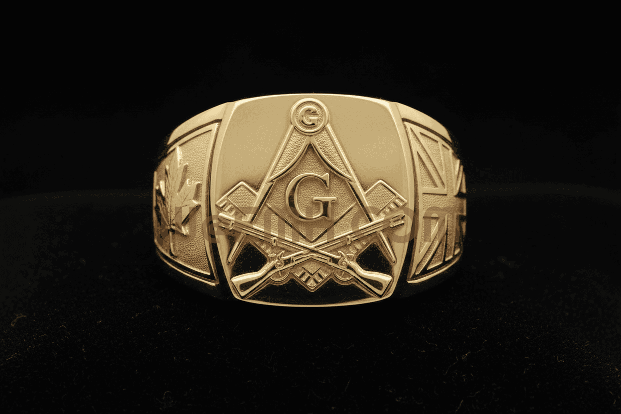 Loyalist Masonic Ring — War of 1812 in 10K Gold