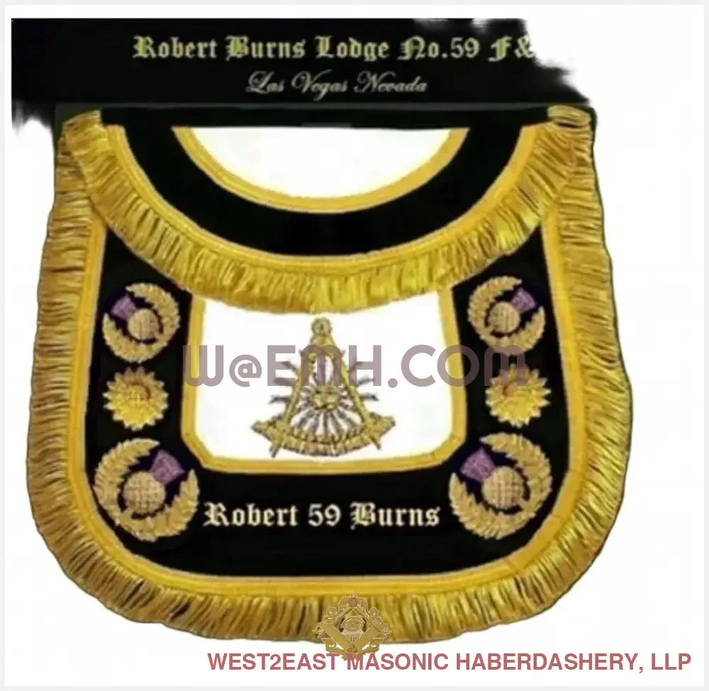 ’Pomegranate’ Past Master Apron, Grand Lodge Regalia - Masonic Apron