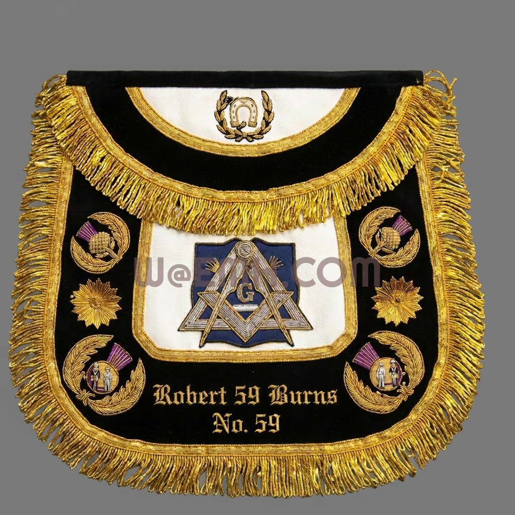 Robert Burns apron medium-gray background